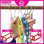[GMRACK] RANTAI PVC/PVC ROBE CHAIN ,RUBBER RING CHAIN 1 PCS SET CHAIN WITH HOOK