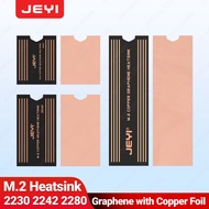 JEYI Graphene 2280 2242 2230 M.2 SSD Heatsink, Dual-Layer Graphene Heat sink and Copper Foil Design 
