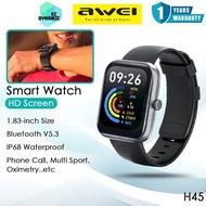 Awei H45 Smart Watch 1.83inch Screen Smart Watch IP68 Bluetooth Call Smartwatch Fitness Bracelet Awe