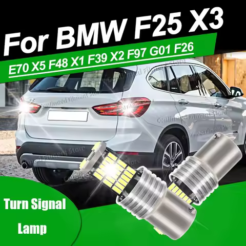 LED Car Bulb Turn Signal Lamp 1156 BA15S Canbus 4014 Chip 6000K White For BMW F25 X3 E70 X5 F48 X1 F