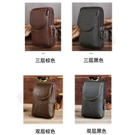 wallet for man dompet lelaki Genuine Leather Mobile Phone Bag Men's Waist Bag Wear Belt Vertical Mul