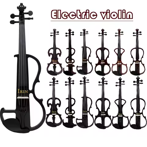 IRIN Electric Violin Right Handed 4/4 Electric Silent Violin Fiddle Accessories Bow & Fiddle Bridge 