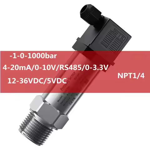 NPT1/4" pressure transmitter 4-20mA 0-10V 10bar 200bar 100psi 1.6Mpa 50mbar Water Gas Oil Liquid Pre