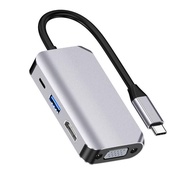 Adapter 1 in 4 Converter 4K 1080P USB 3.0 Type C USB-C VGA HDMI Cable Laptop Charging PD Port Cable