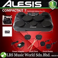 Alesis CompactKit 7 Pad Portable Electronic Tabletop Drum Kit with Velocity Sensitivity Kit Set (Compact Kit 7)