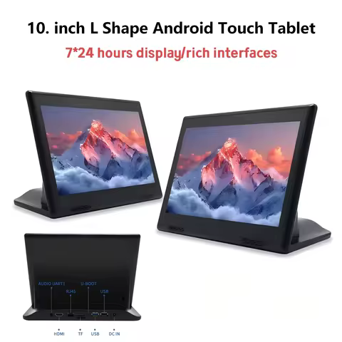 L Shape 10.1 Inch Android 14/11 Desktop POS, Touch Screen Loyverse Tablet, Restaurant Menu Terminal 
