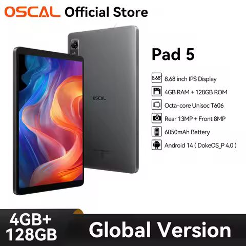 OSCAL Pad 5 Tablet PC,8.68-inch Display Unisoc T606 Octa-core ,4GB 128GB 6050mAh Dual Speaker 4G Tab