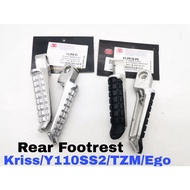 Rear Footrest Step KRSR Y110 SS2 KRISS MR1 MR2 MR3 Y125Z TZM EGO Alloy Aluminium Rubber Tapak Kaki A