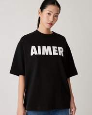 AIMER - AIMER Logo T-shirt เสื้อยืดโอเวอร์ไซส์ สกรีนลาย