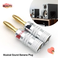 BEAUTY Nakamichi Banana Plug,  for Speaker Wire Musical Sound Banana Plug, Black&amp;Red with Screw Lock Pin Screw Type Speaker Wire Cable Connectors