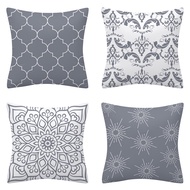 [Double Side] 1 Piece Polyester Pillowcase 40x40/45x45/50x50/60x60cm Geometric Abstract Flower Pattern Pillow Cover Cushion Cover Home Living Decoration