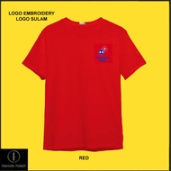 Round Neck T shirt Microfiber Quick Dry Fit Jersey Logo Embroidery Sulam Dominos Pizza Fast Food Mas