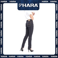 Hara กางเกงขายาวผู้หญิง เอวสูง ทรงเดฟ สวมใส่สบาย รุ่น HWD1-9050 สี Navy