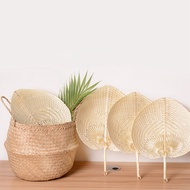 Natural Handmade Straw Fan Hand-Woven Palm Leaf Hand Woven Summer Cooling Mosquito Repellent Hand Fa