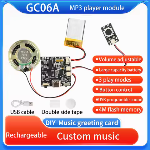 GC06 Type C Recording Card Movement Creative Gift Box Christmas Birthday Card MP3 Download Voice Mod
