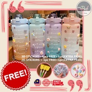 🇲🇾READY STOCK🇲🇾2L Large Capacity Gradient Colour Water Bottle 2000ml KOREAN STYLE Plastic Sport Fitn