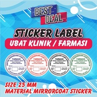 187 pcs Sticker Bulat Ubat Terkawal Sticker Klinik Sticker Farmasi
