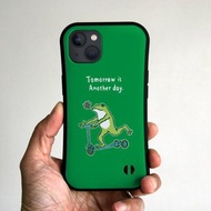 握把 iPhone 手機殼 藍色 Frog go 葉綠