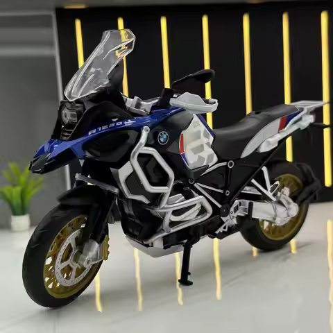 1:12 Diecast Motorcycle Model Toys BMW R1250 GS Street Bike Miniature Replica With Sound and Lights