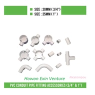 WIRING PVC ACCESSORIES 3/4" (19MM) 1" (25MM) WIRING PVC CONDUIT FITTING