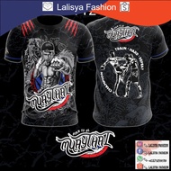 Sublimation T-Shirt Muay Thai Baju Boxing Microfiber Training Shirt for Men Ready Stock Jersey