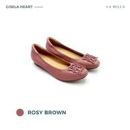 LA BELLA  รองเท้าคัชชูหนังแกะ รุ่น GISELA HEART - ROSY BROWN