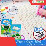 Buku Magic 3D Hijaiyah Dan Arabic Number / Sank Magic Book / Tulisan