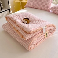 Green Plaid Summer Quilt High Quality Double-sided Summer Quilts Queen Bed Quilt Simple Luxury Comfo
