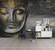 3D Black Buddha Statue Wallpaper Self Adhesive Wallpaper Extra Large Peel &amp; Stick Wallpaper Mural
