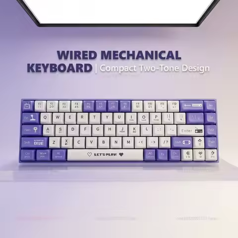 AK680 Wired Gaming Mechanical Keyboard 68 Hot Swappable Keys Ergonomic E-sports Office Keyboard for 