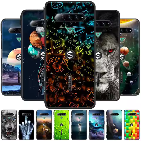 For Xiaomi Black Shark 4S Pro Case Cool Black Animals Silicone TPU Soft Covers For Black Shark 4 Pro