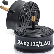 2 Pcs,Premium 24X2.125/2.20/2.25/2.30/2.35/2.40 Bike Tubes,Compatible for 24x2.125 to 2.40 Bike Tire