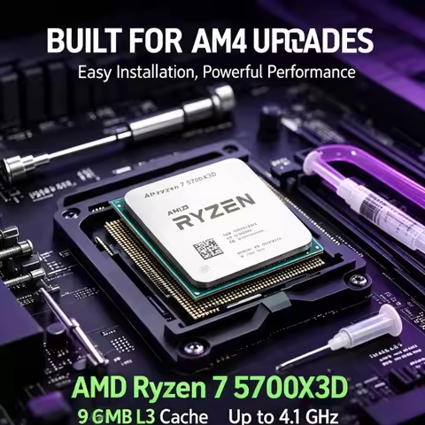 R7 5700X3D AM4 CPU AMD Ryzen 7 5700X3D 3.0GHz Up To 4.1GHz 8 Cores 16 Threads 105W DDR4 Processor