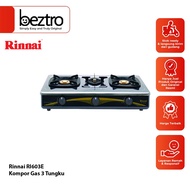 Rinnai Kompor Gas 3 Tungku Stainless Steel - RI603E / RI-603E / RI-603 E / RI-603-E / RI 603 E