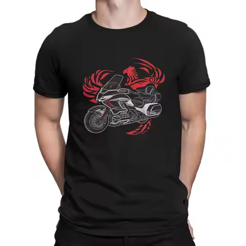 Goldwing Legend Motorcycle Men TShirt H-Hondda Crewneck Tops Fabric T Shirt Funny Top Quality Gift I