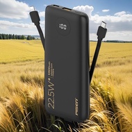 เครื่องชาร์จพกพา Pisen พร้อมสายคู่ ชาร์จเร็ว 225W สำหรับ Apple iPhone 15/16 Huawei Xiaomi โทรศัพท์มื