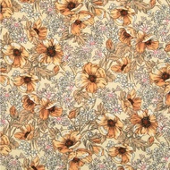 Anemone Flower Patterned Fabric printed in Korea by the Half Yard