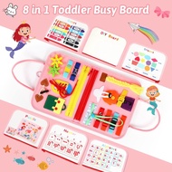 8 in 1 Toddler Busy Board for 1 Years Old, Montessori Toy Busy Book for Toddlers 1-3 Educational Lea