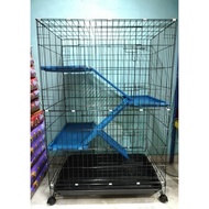 Cat Cage / Sangkar Kucing (Large) Black Metal 36"(L) x 24"(W) x 54"(H) [308]
