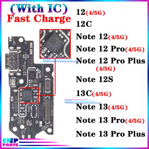 Usb Dock Charger Connector for Xiaomi Redmi Note 12 12S 13C Pro Plus + 4G 5G Charging Board Module F