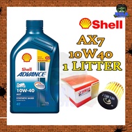 Shell Advance 4T AX7 10W40 AX5 15W40  1L 100% Original INDONESIA WITH SIRIM ENGINE OIL Yamaha Oil FilterLC135 SRL Y15