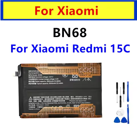 New BN68 Battery 6000mAh For Xiaomi Redmi 15C High Quality Battery BN68 +Tools