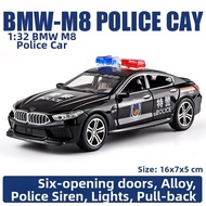 CHEZHI | Large Scale BMW M8 Police Car Model Metal Toy