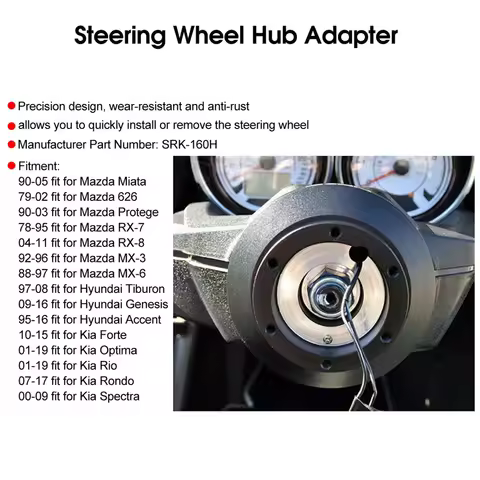 Steering Wheel Short Hub Adapter Kit Car Refitting SRK-160H Fit for Miata -7 Steering Wheel Short Hu