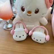 Bao Bì Bảo Vệ Tai Nghe Bluetooth Không Dây Màu Hồng Dễ Thương Của Miffy Rabbit Dành Cho Apple Airpod