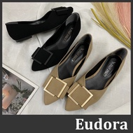 [Eudora] Pointed Toe Bag Shoes Flat Loafers OL Work Soft Sole Baby Low Heel