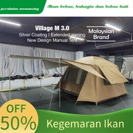 * [Ready Stock] * ✥PAYUNG.CAMP 4 - 5 person Family Village M 3.0 Camping Cabin Tent Waterproof 2 Doors 4 Windows Good Ventilation UV Proof♬