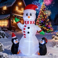 [Koolsoo] Inflatable Snowman with Penguins Photo Props Built in LED Scene Layout Blow up Snow Man In