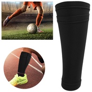 Soccer Shin Guard Socks Double Layer Pad Sleeves Football Training Black (Teen/M)
