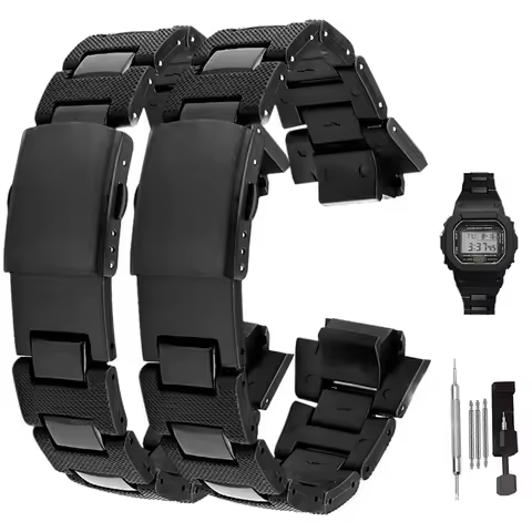 For Casio G-Shock DW-5600 DW-5025 GW-M5610 Top Plastic Watch 16mm black Band for DW-5000 GA2100 GBX-